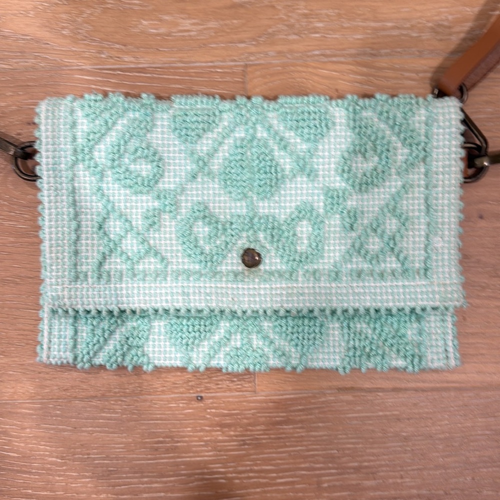 Turquoise Patterned Clutch - Picture 2 of 3